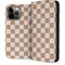Neutral Checkered iPhone 15 Pro Max Folio Case